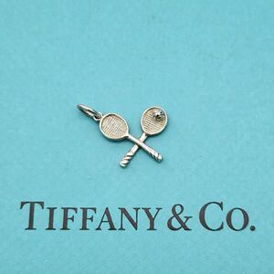 Retired Tiffany & Co Sterling Silver Tennis Racquet Racket Ball Charm Pendant